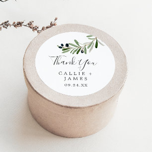 Rond Sticker préféré Merci de Branche d'Olive moderne