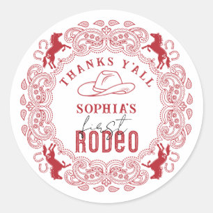 Rond Sticker préféré pour le premier rodéo rouge - West
