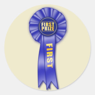 Rond sticker premier prix de la rosette bleue