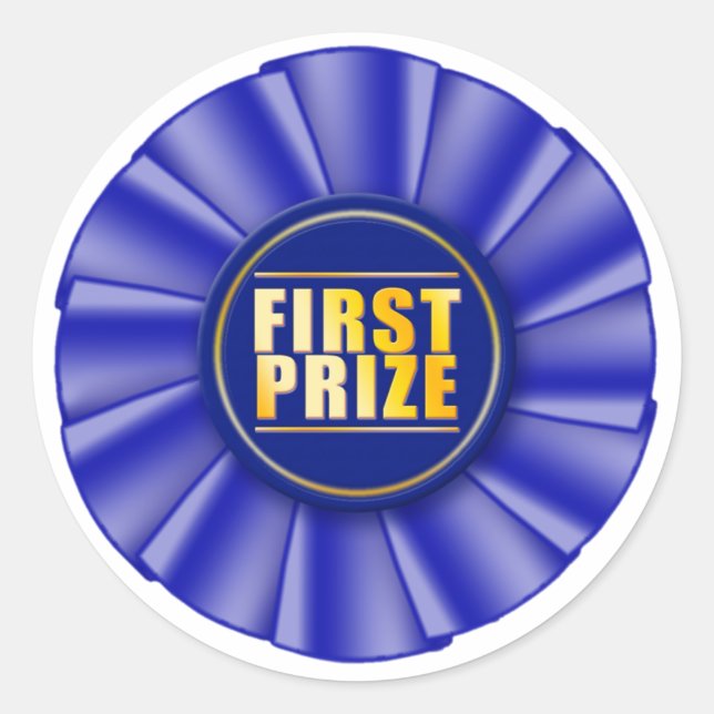 Rond sticker premier prix de la rosette bleue (Devant)