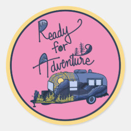 Rond Sticker prêt pour l'aventure