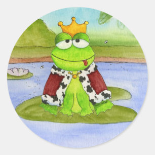 Rond Sticker Prince de grenouille