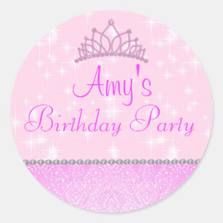 Rond Sticker Princess Sparkle rose