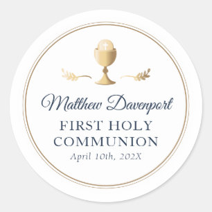 Rond Sticker Privilège Première Communion Gold Elegan