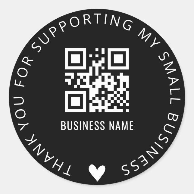 Rond Sticker professionnel de Merci et de code QR perso (Devant)