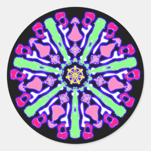 Rond Sticker psychédélique coloré n°3