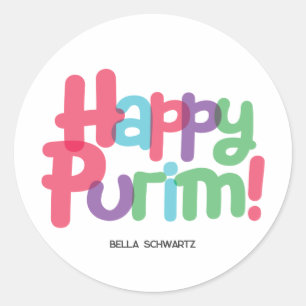 Rond Sticker Purim Happy Fun