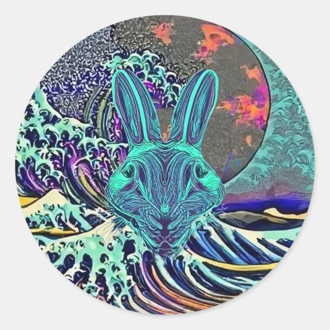 Rond Sticker Rabbit en colère (Devant)