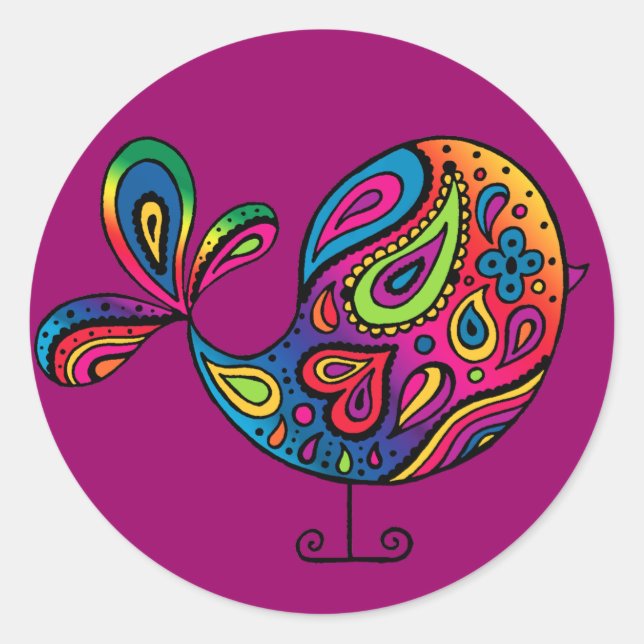 Rond Sticker Rainbow Bird (Devant)