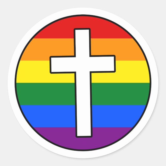 Rond Sticker Rainbow Cross (Devant)