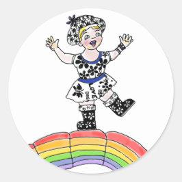 Rond Sticker Rainbow Love