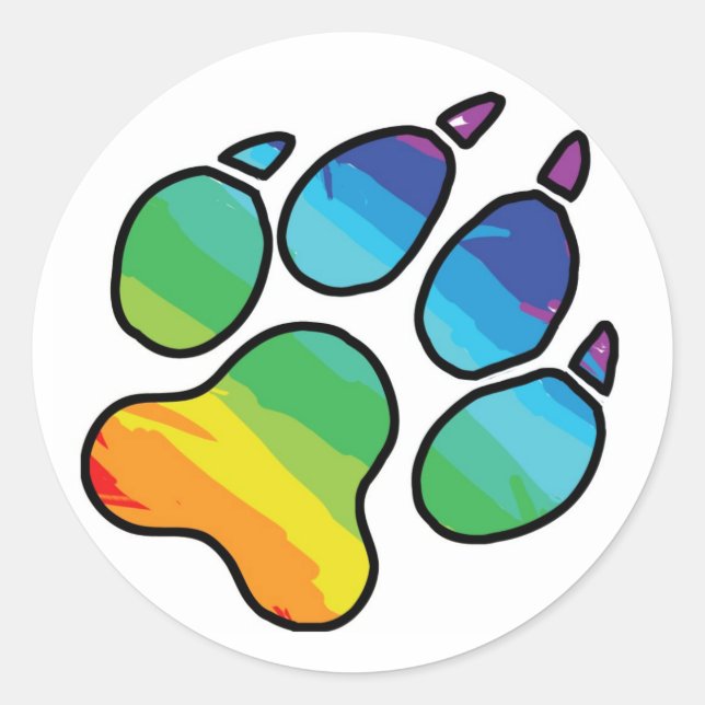 Rond Sticker Rainbow Paw (Devant)