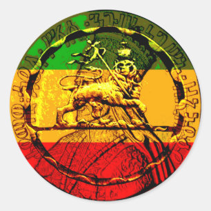 Rond Sticker Rasta Lion roi de Juda