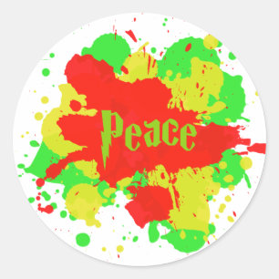 Rond Sticker Rasta Peace