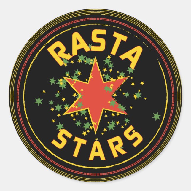 Rond Sticker Rasta Stars Round (Devant)