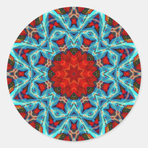 Rond Sticker Red Blue GeoStar