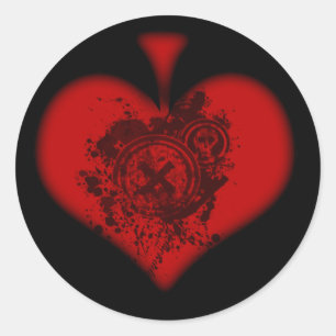 Rond Sticker Red Spade