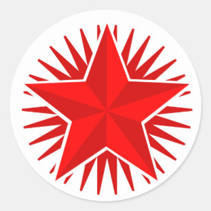 Rond Sticker Red Star