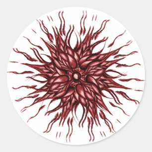 Rond Sticker Red Sun