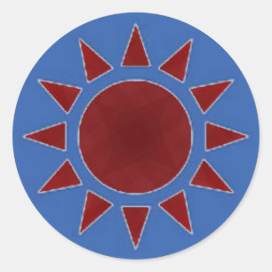 Rond Sticker Red Sun