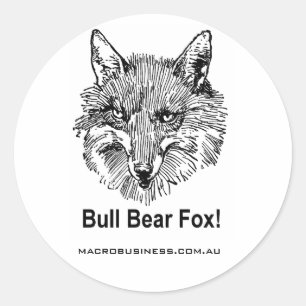 Rond Sticker renard à ours taureau
