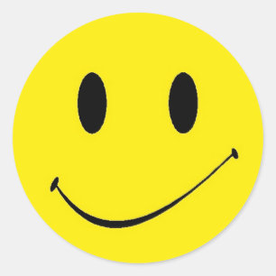 Rond Sticker Retro amusant Jaune joyeux symbole visage