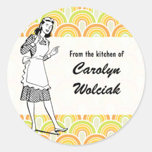 Rond Sticker rétro "From the Kitchen" (Citrus)