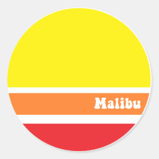 Rond sticker Retro Malibu