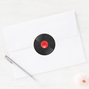 Rond Sticker Retro Vinyl - Elegant Music Art
