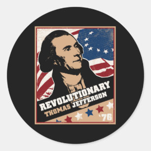 Rond Sticker révolutionnaire Thomas Jefferson