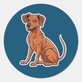 Rond Sticker Rhodesian Ridgeback