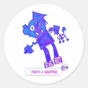 Rond Sticker Robot Press & Gripper