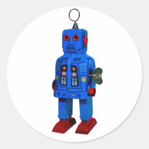 ROND STICKER ROBOT ROUGE