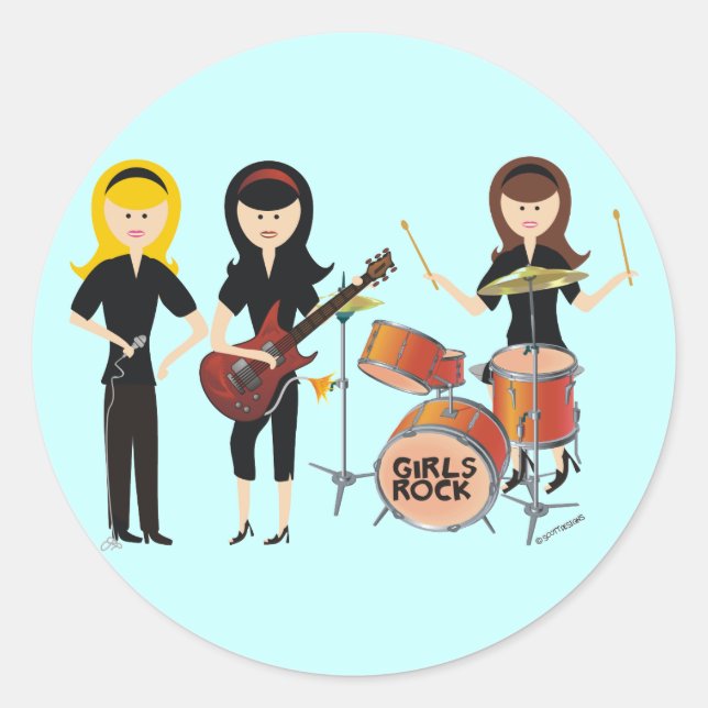 Rond Sticker Rock Girls (Devant)