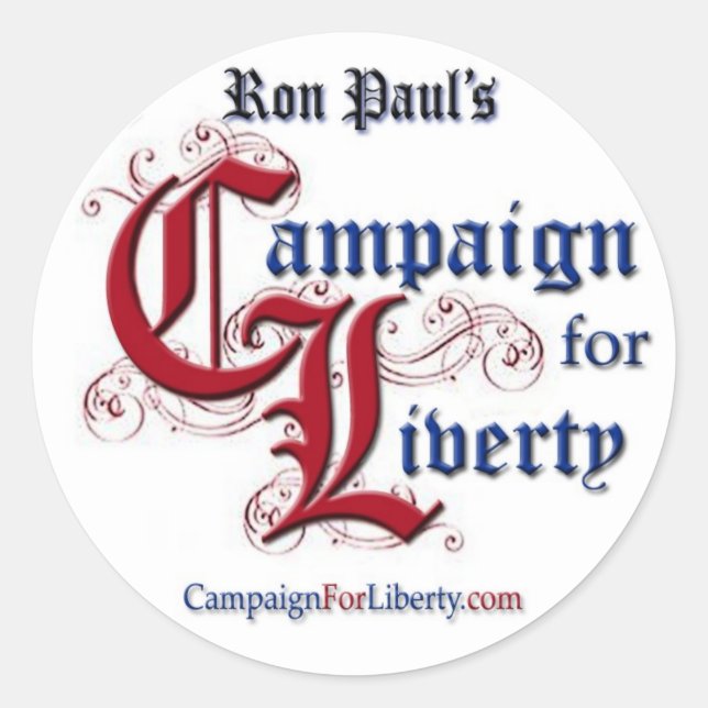 Rond Sticker RON PAUL Pour Ordinateur Portable Liberty (Devant)