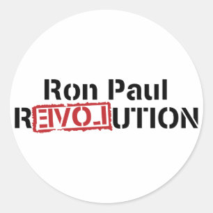 Rond Sticker Ron Paul Revolution Round