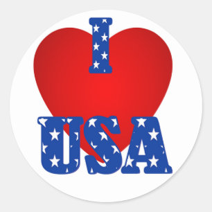 Rond Sticker rond/I Heart USA