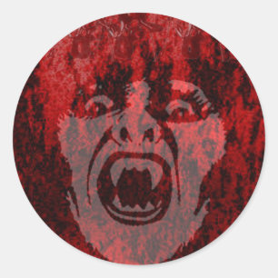 Rond Sticker ronde de Vampire effrayant Lady in Blood