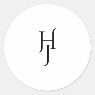 Rond Sticker ronde Mariage noir minimaliste