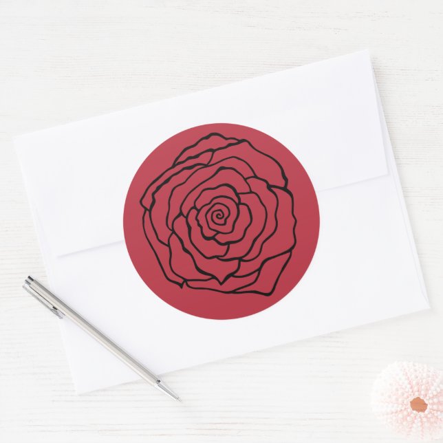 Rond Sticker rose (Enveloppe)