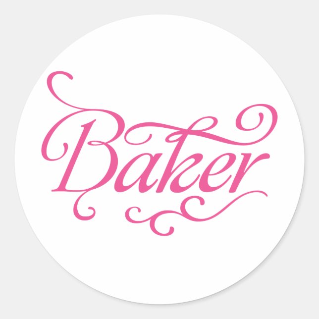 Rond Sticker rose Baker (Devant)
