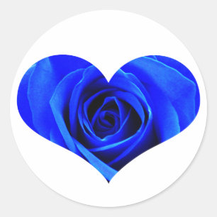 Rond Sticker Rose bleu