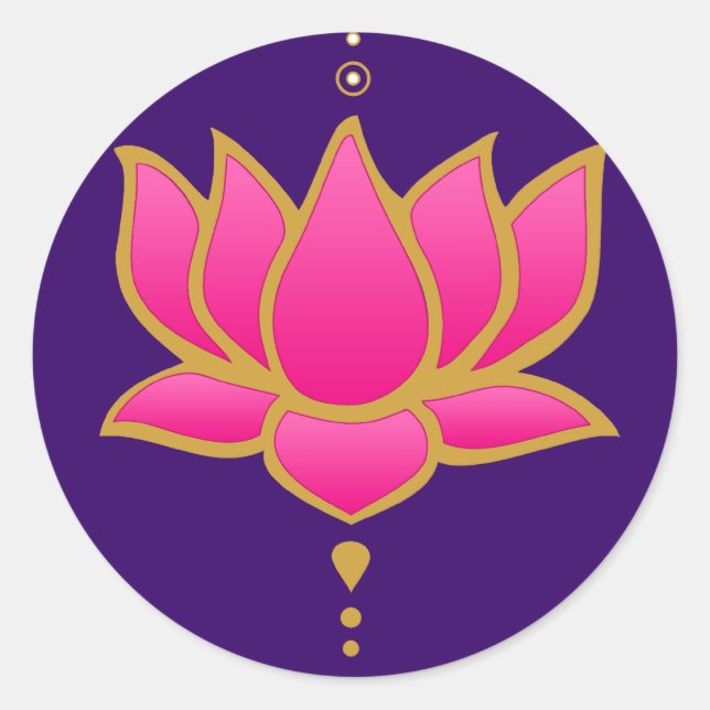 Rond Sticker rose henné Lotus (Devant)