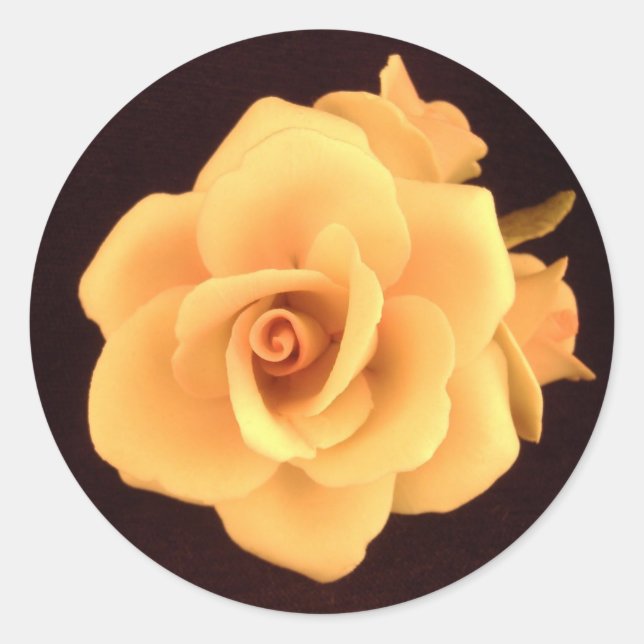 Rond Sticker rose jaune (Devant)