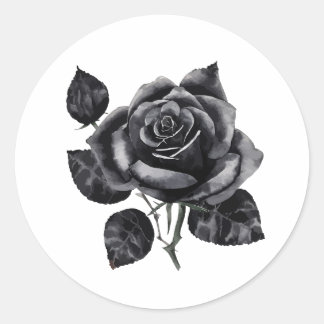 Rond Sticker Rose noir