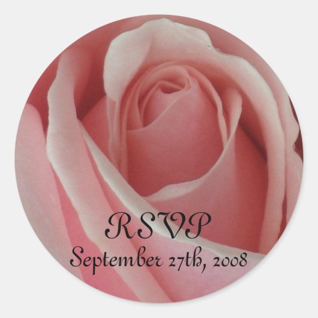 Rond Sticker rose RSVP (Devant)