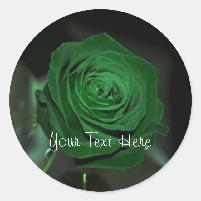 Rond Sticker Rose vert (Devant)