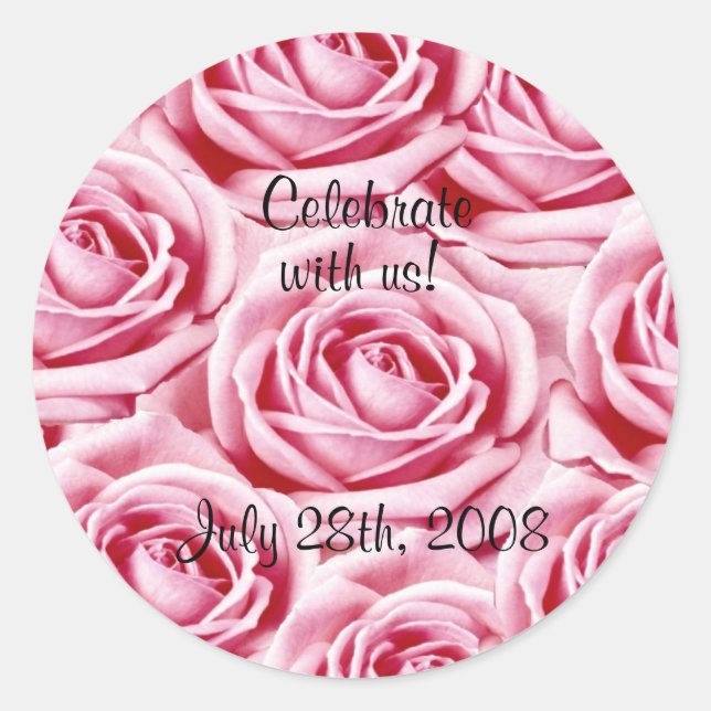 Rond Sticker Roses Rose (Devant)