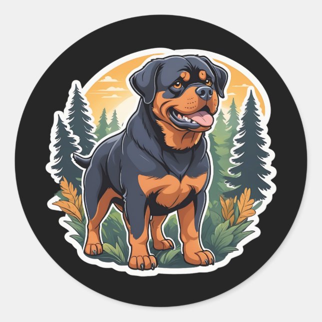 Rond Sticker Rottweiler (Devant)