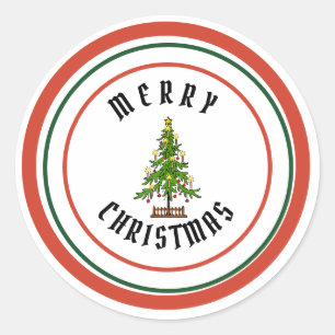 Rond Sticker ROUND CLASSIQUE DE MERRY CHRISTMAS